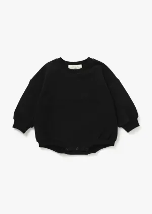 Sweatshirt Bubble Romper | Black