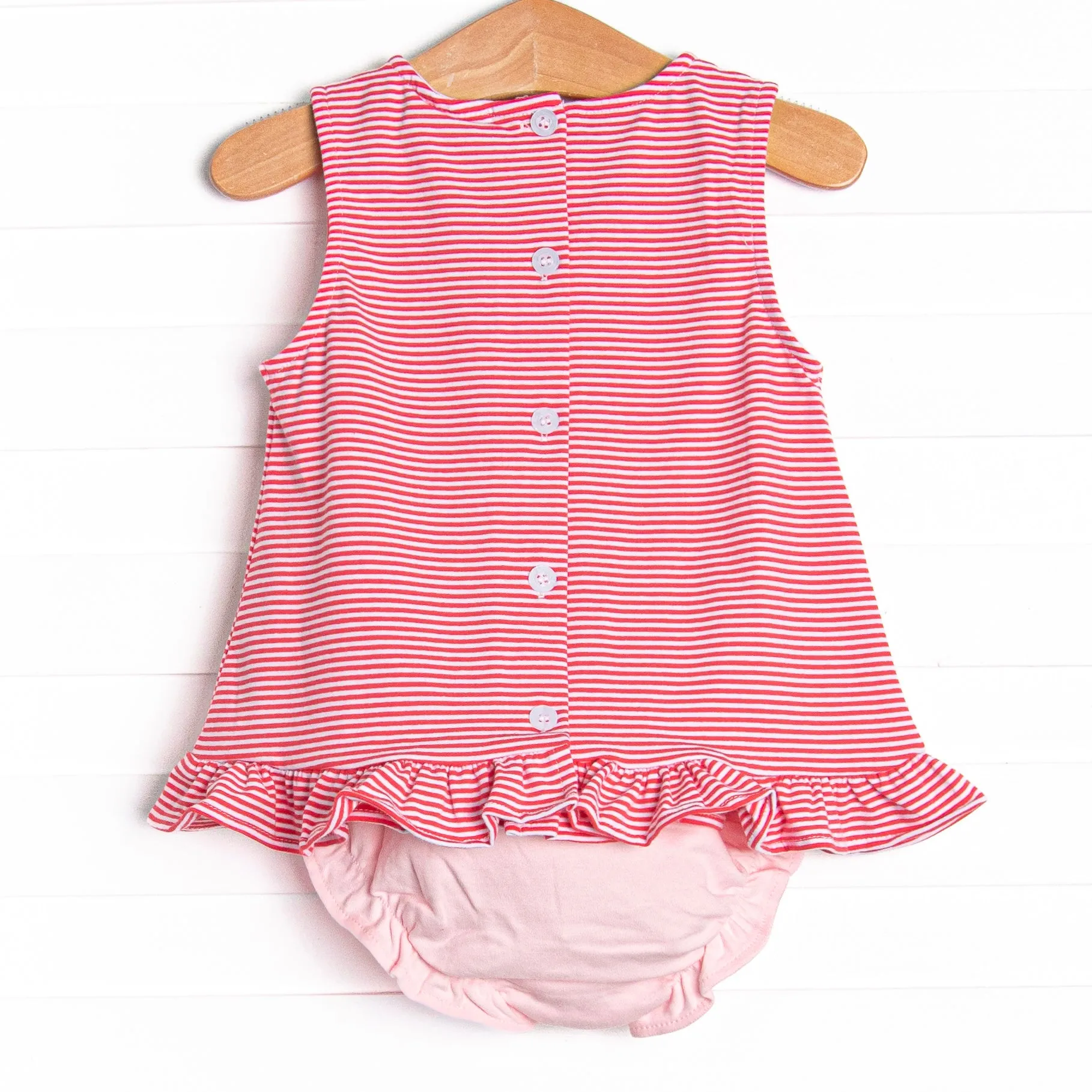 Sweet Like Cherries Applique Diaper Set, Red