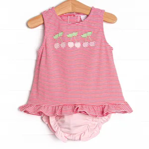 Sweet Like Cherries Applique Diaper Set, Red