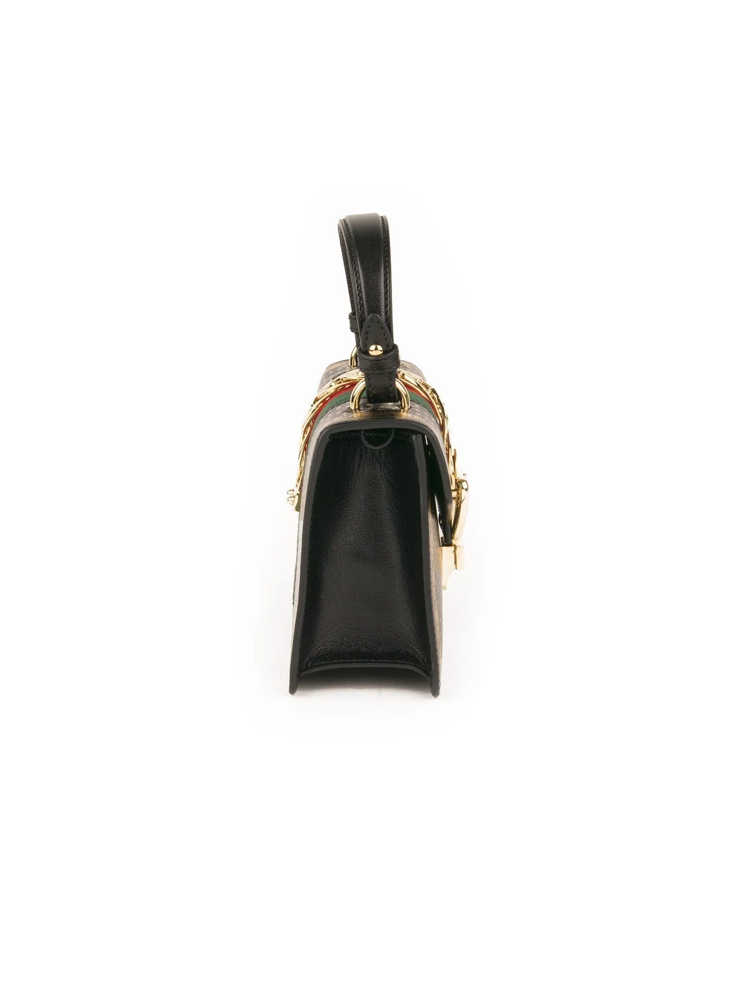 Sylvie Small Stars Leather Top-Handle Bag - Black / Gold
