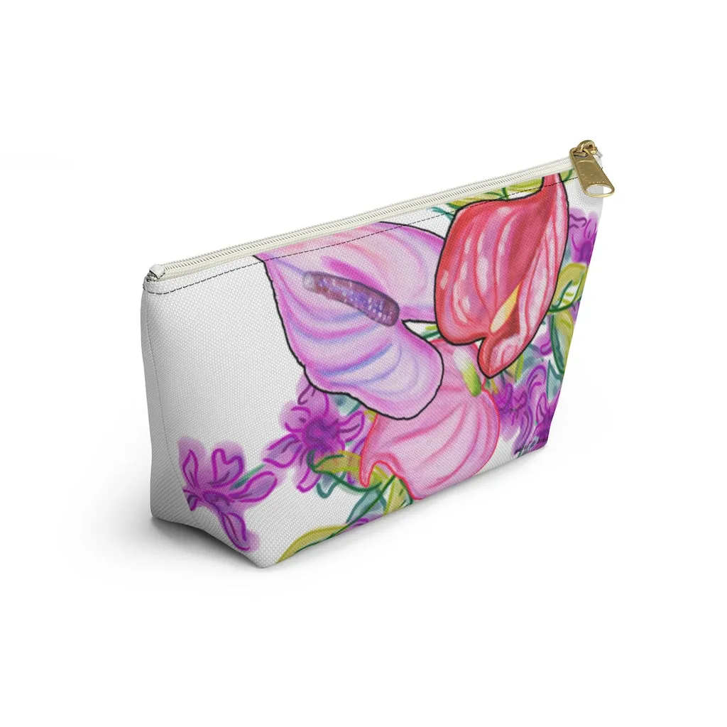 T-Bottom Accessory Pouch:  Orchid Splash - White