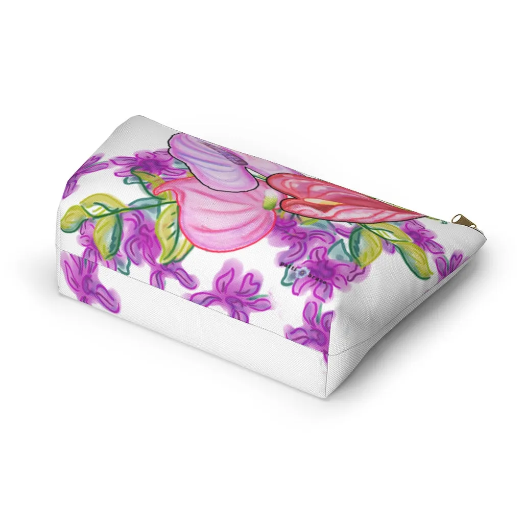 T-Bottom Accessory Pouch:  Orchid Splash - White