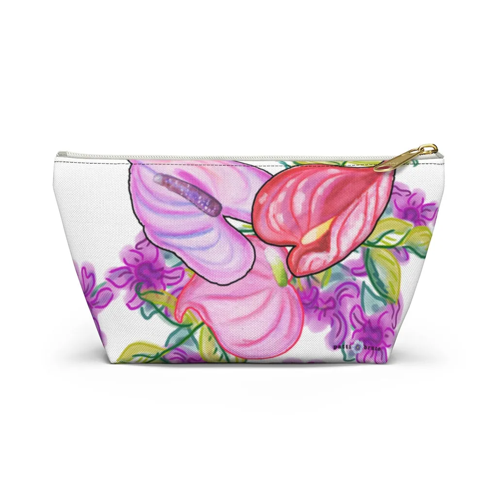T-Bottom Accessory Pouch:  Orchid Splash - White