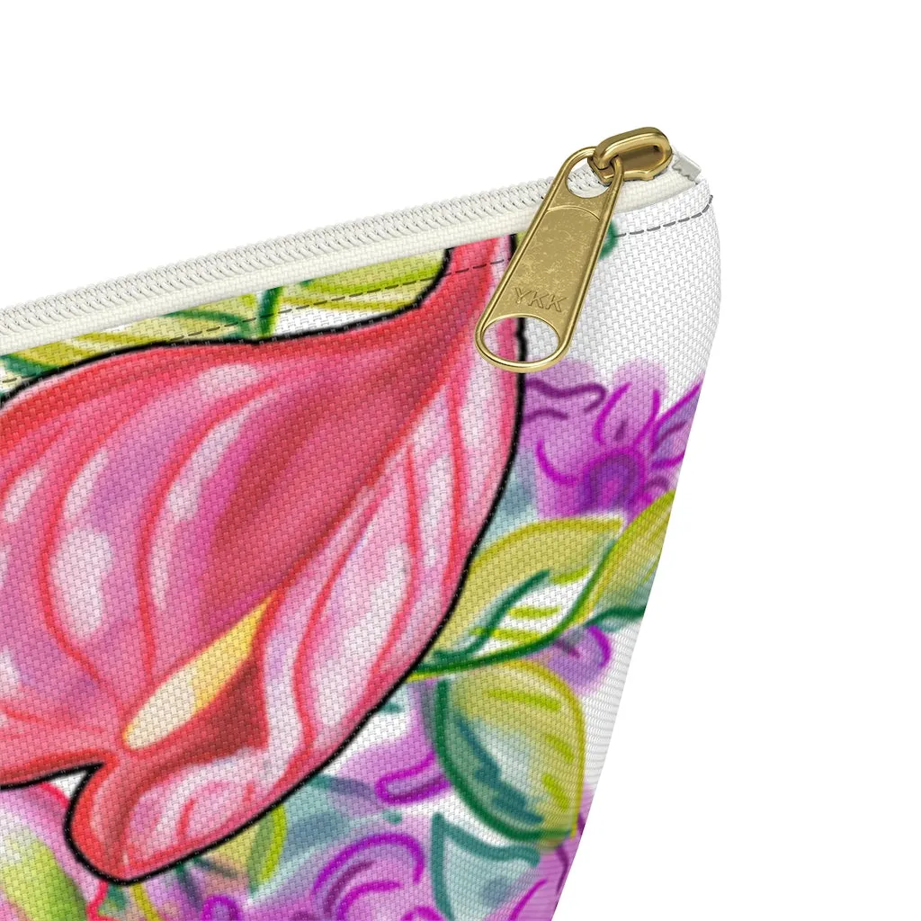 T-Bottom Accessory Pouch:  Orchid Splash - White