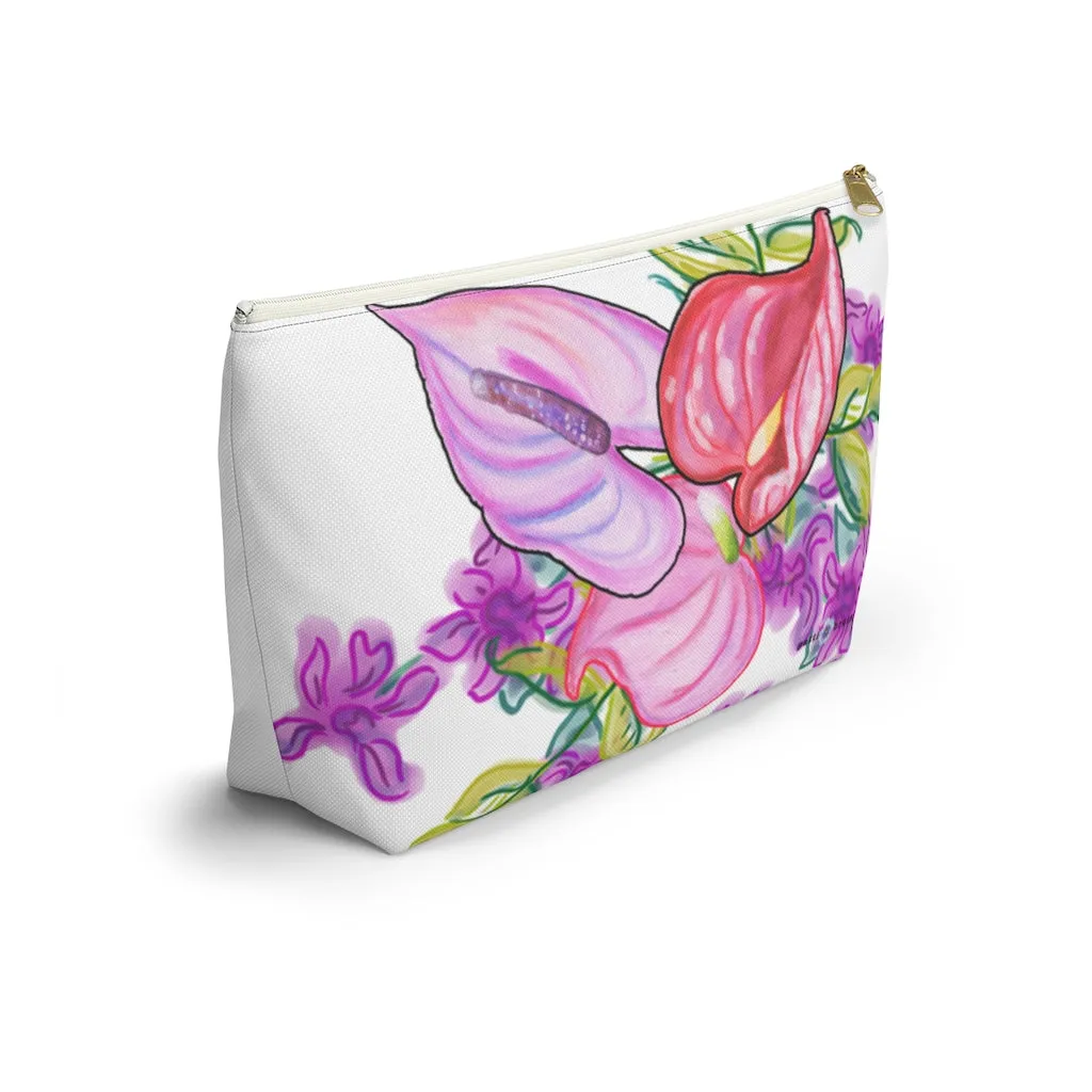 T-Bottom Accessory Pouch:  Orchid Splash - White