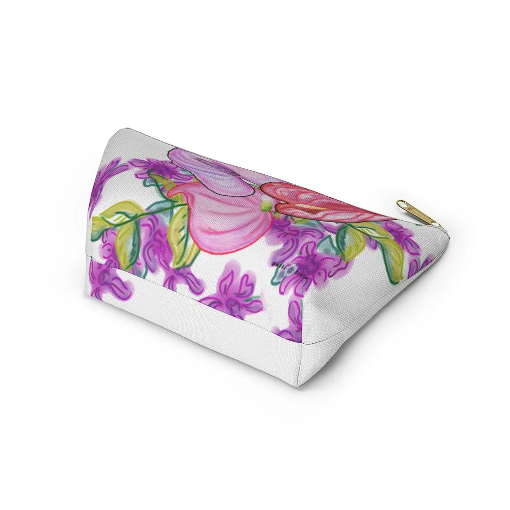 T-Bottom Accessory Pouch:  Orchid Splash - White