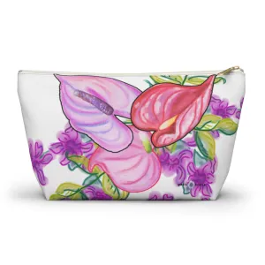 T-Bottom Accessory Pouch:  Orchid Splash - White