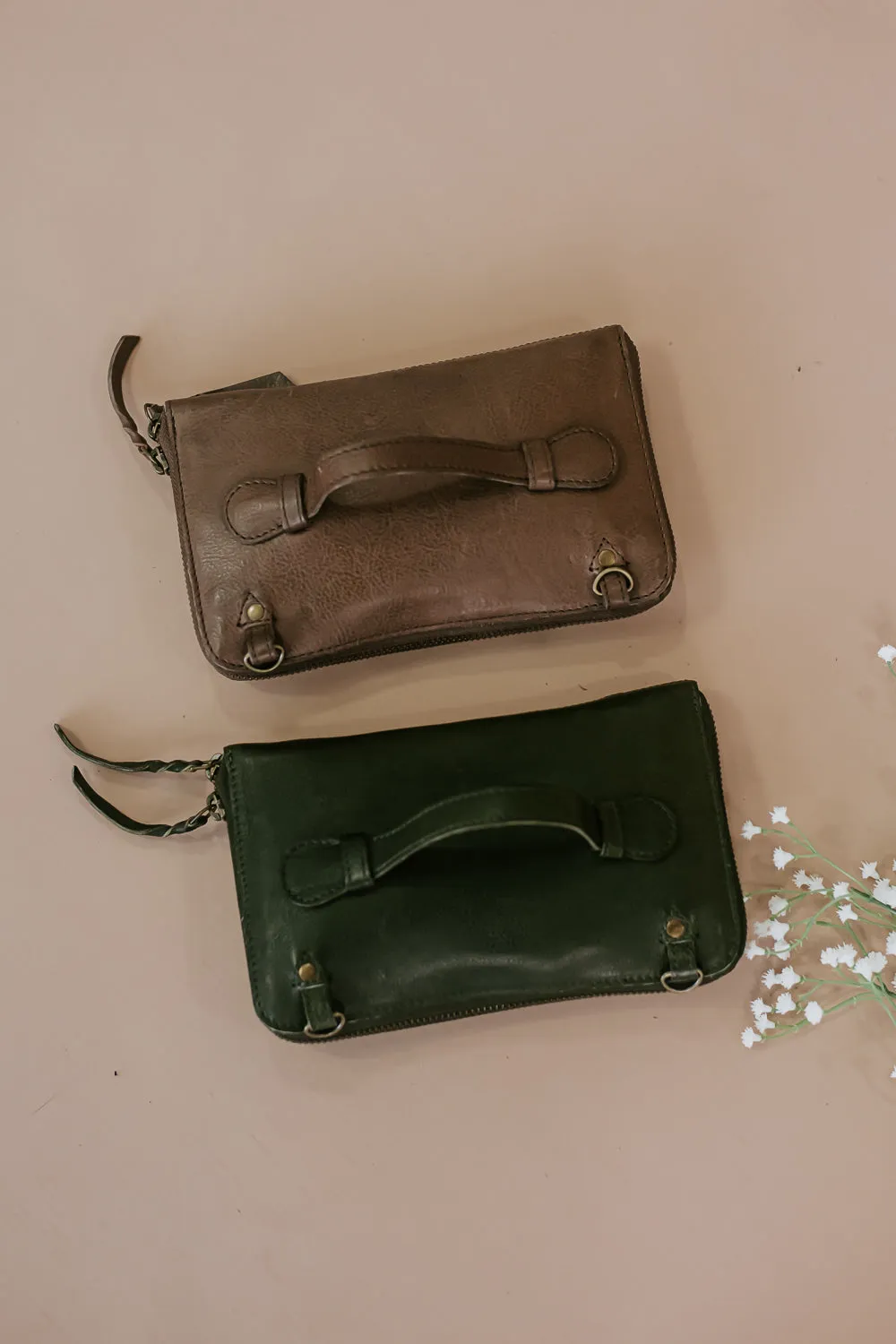 Take The Stage Studded Clutch, Brown