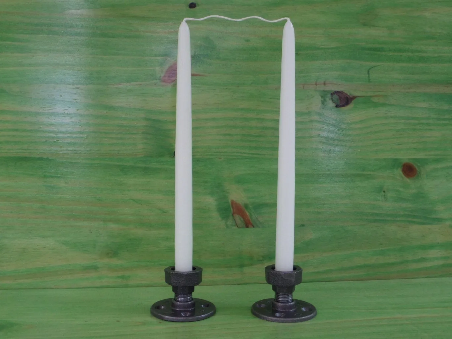 Taper Candle Holders - Set of Two Cedar Creek Essentials  Steampunk Decor