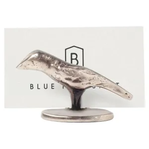 Tarnished Silver Bird Card Holders, Set of 4