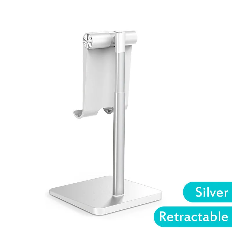 Telescopic Desk Mobile Phone Holder Stand for IPhone IPad Adjustable Metal Desktop Tablet Holder Gray-Standard Edition