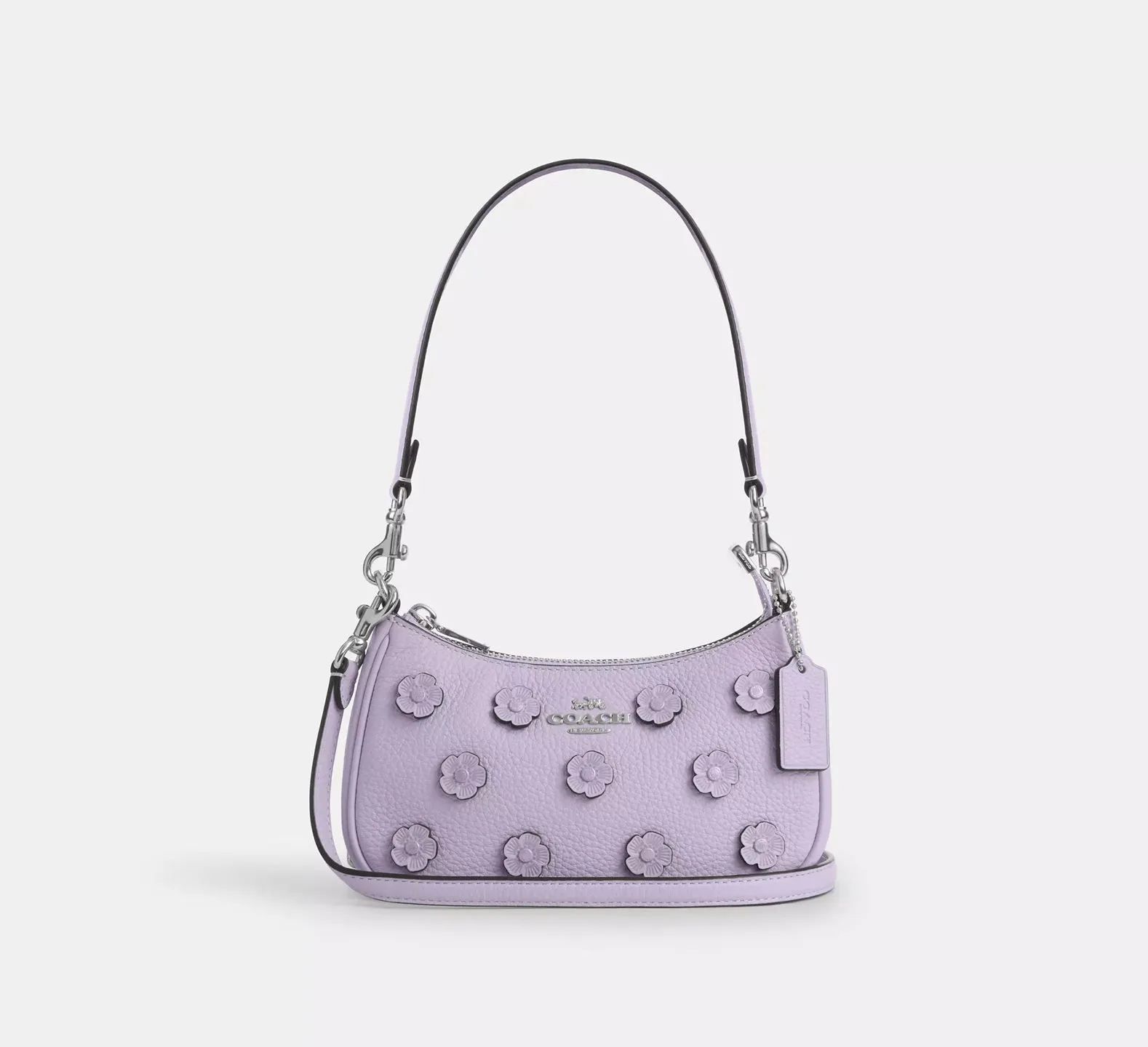 Teri Mini Crossbody Bag With Floral Applique Lilac Coach