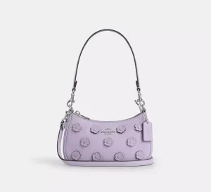 Teri Mini Crossbody Bag With Floral Applique Lilac Coach