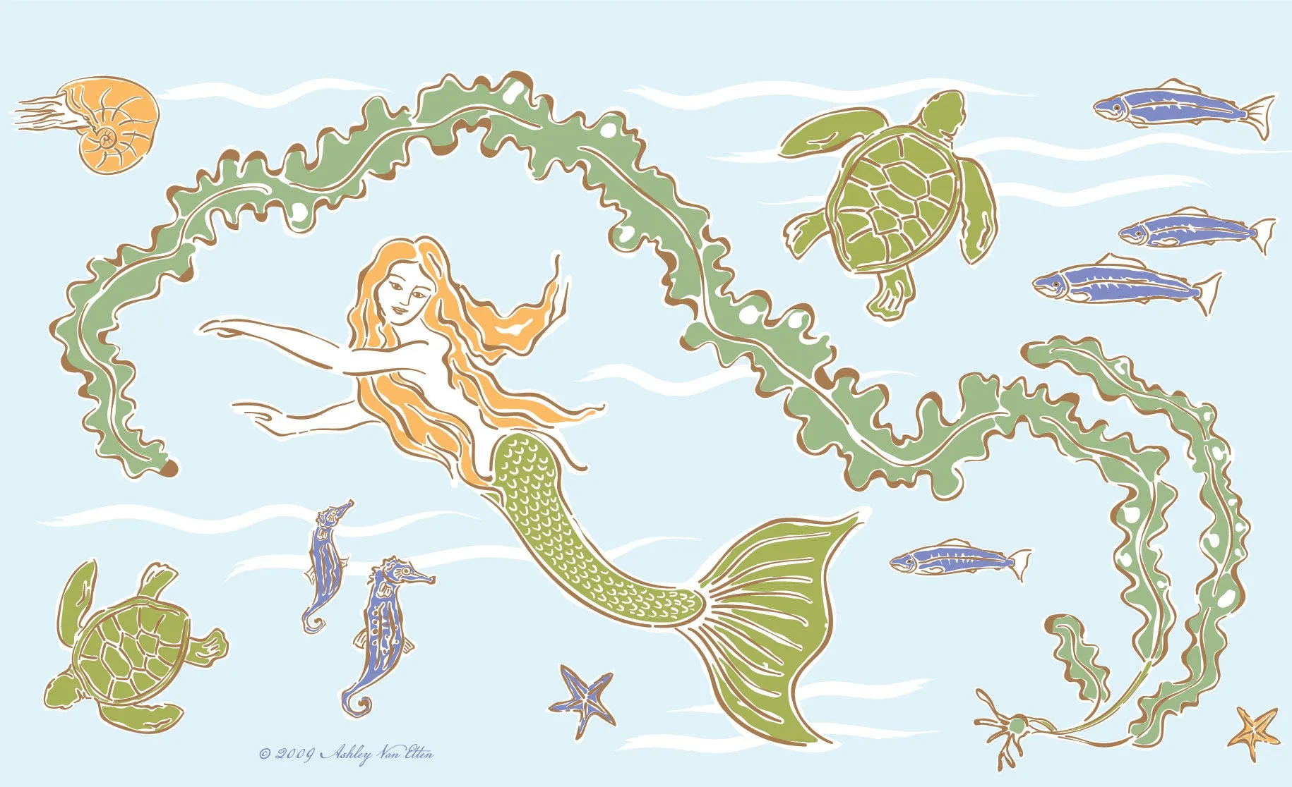 The Mermaid and the Sea Card