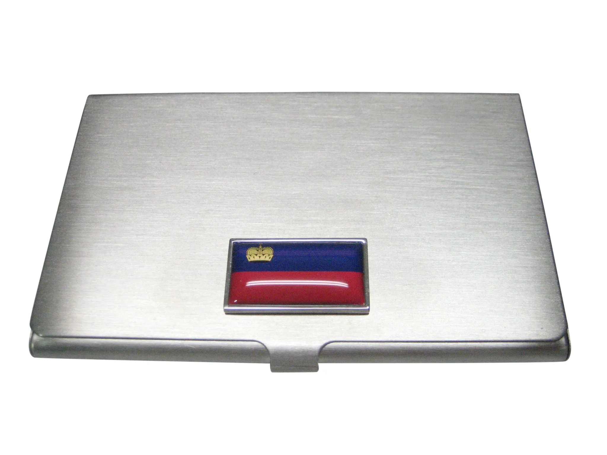 Thin Bordered Principality of Liechtenstein Flag Business Card Holder