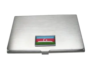 Thin Bordered Republic of Azerbaijan Flag Business Card Holder