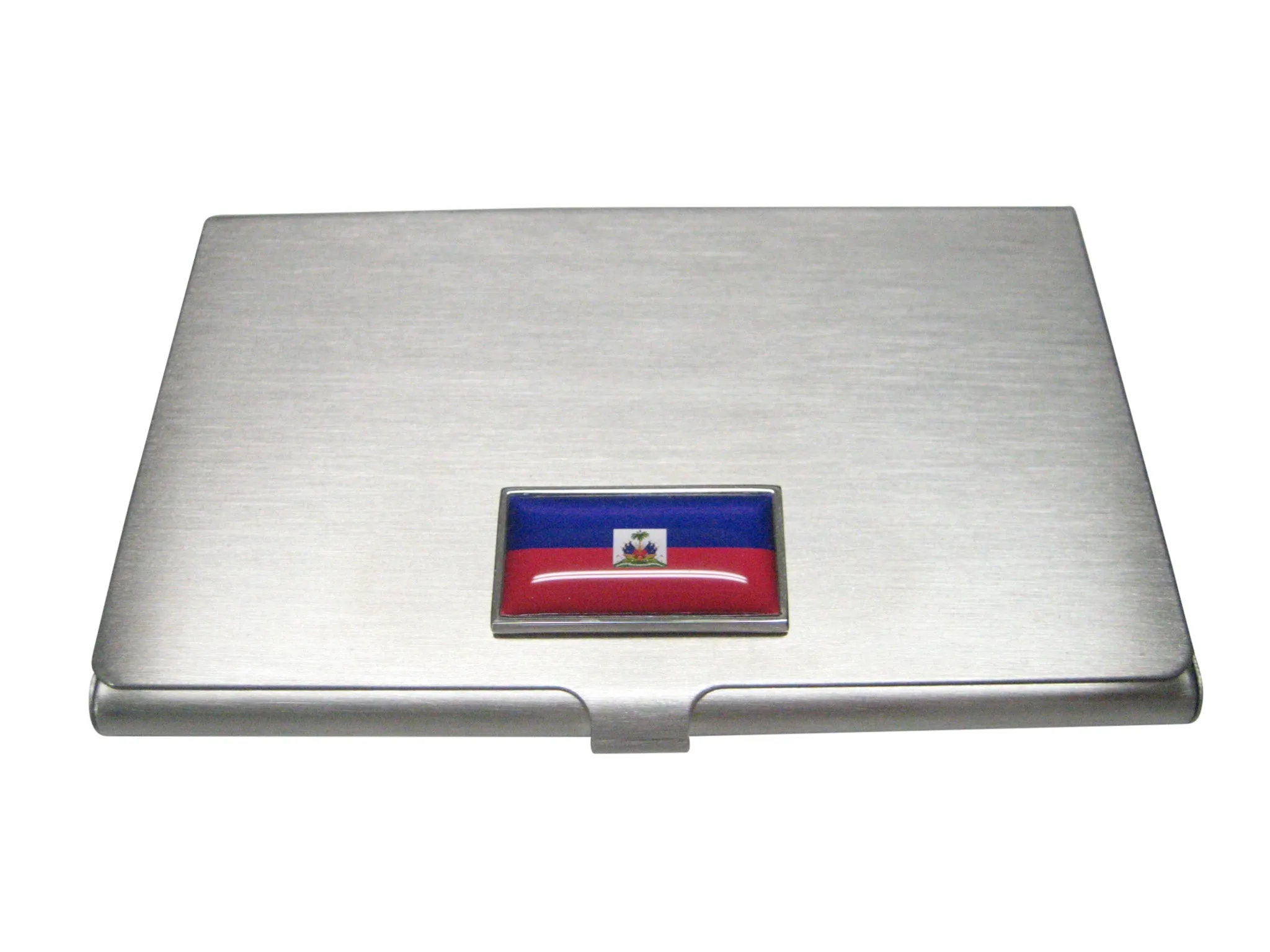 Thin Bordered Republic of Haiti Flag Business Card Holder