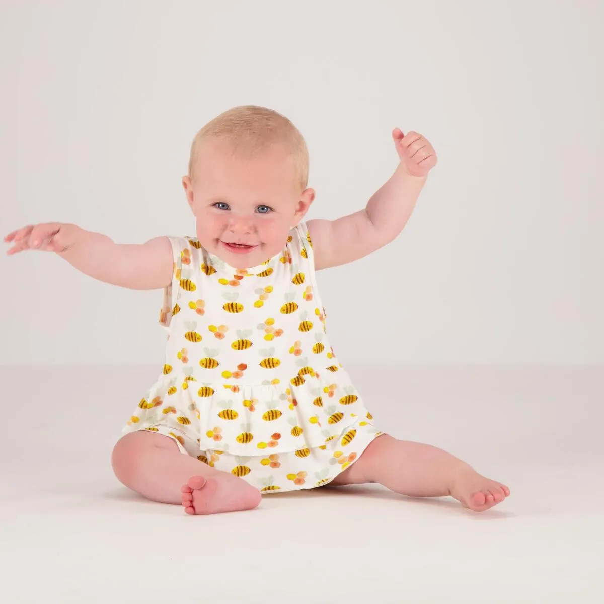Tickety Boo Bumbling Bees Bamboo Ruffled Dress