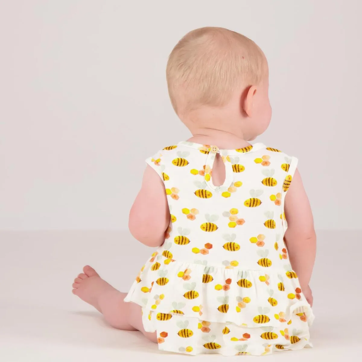 Tickety Boo Bumbling Bees Bamboo Ruffled Dress