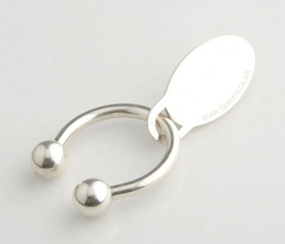 Tiffany & Co. Sterling Silver Key Ring with "Picture People" Tag Great Piece!