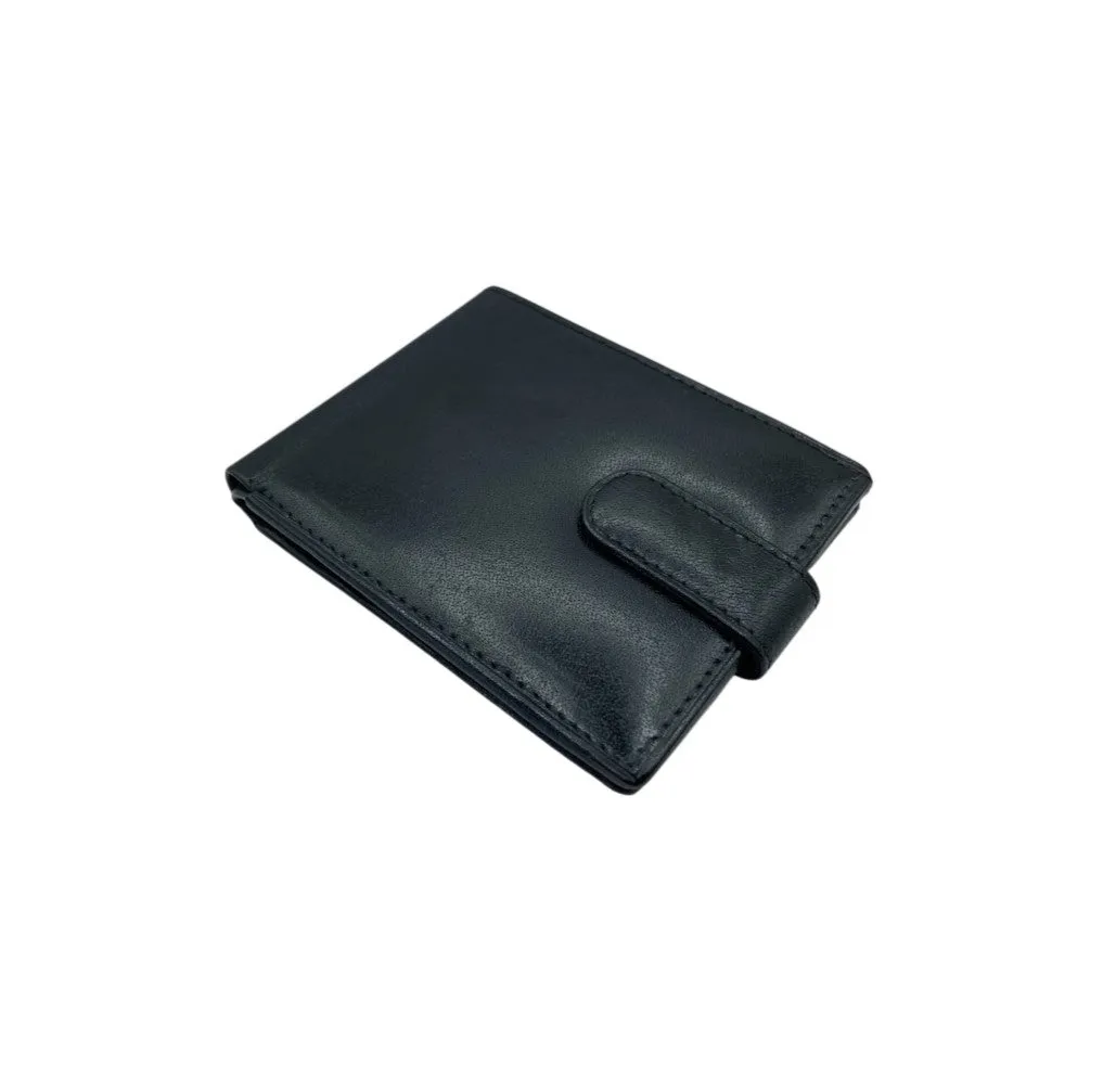 Top Grain Slim & Compact Leather  Billfold Wallet # 1609 [LOOP]