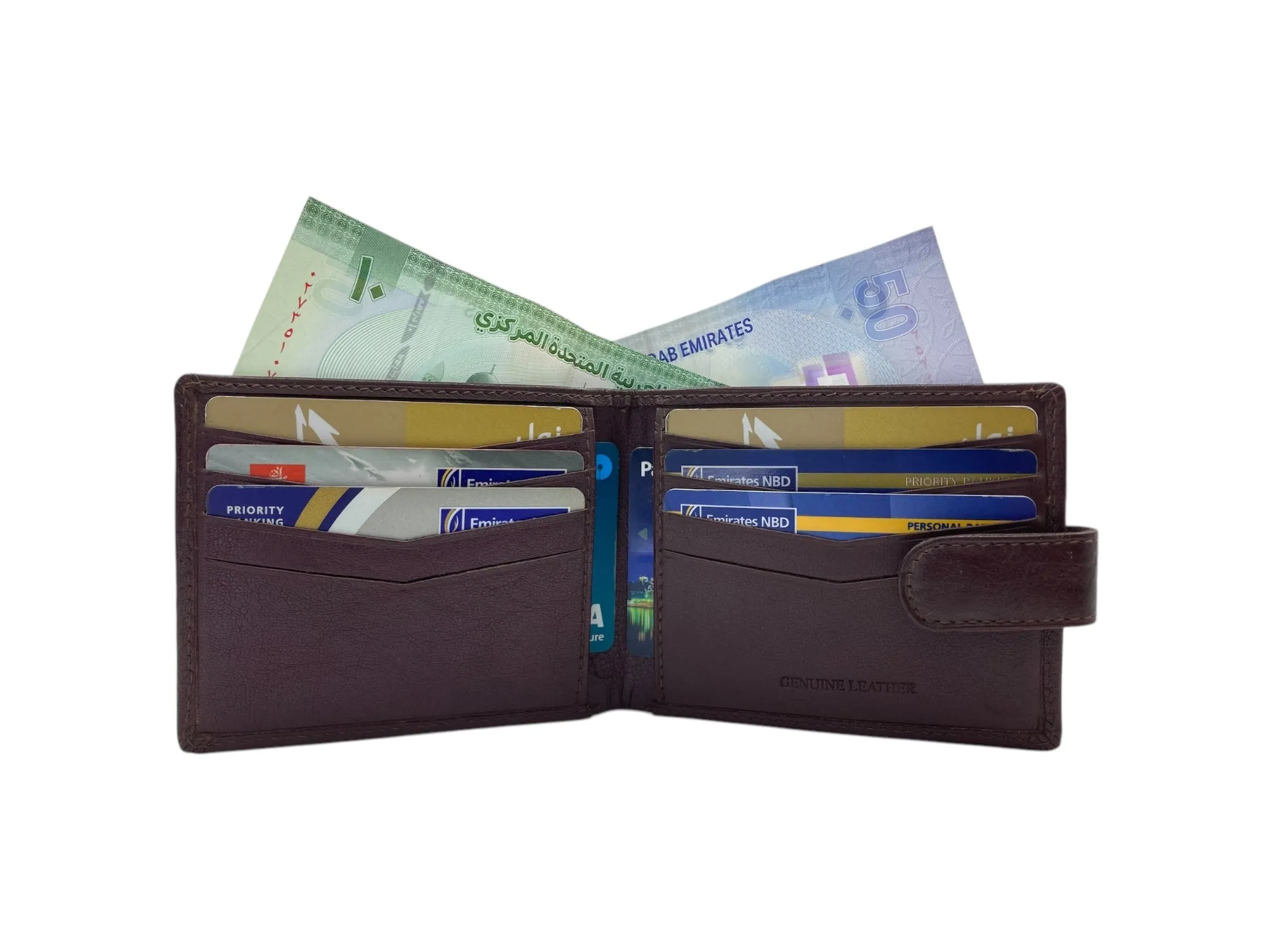 Top Grain Slim & Compact Leather  Billfold Wallet # 1609 [LOOP]