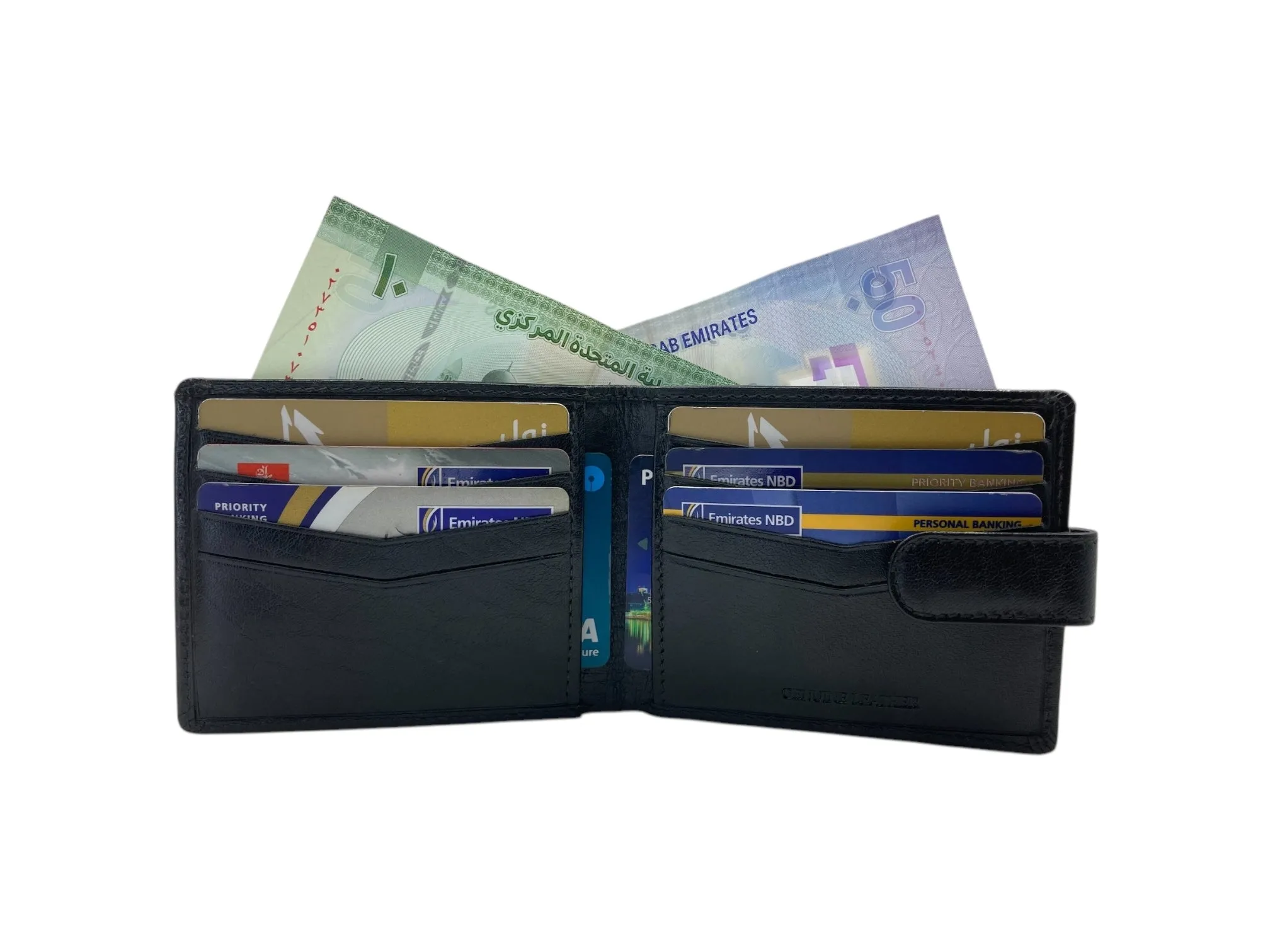 Top Grain Slim & Compact Leather  Billfold Wallet # 1609 [LOOP]