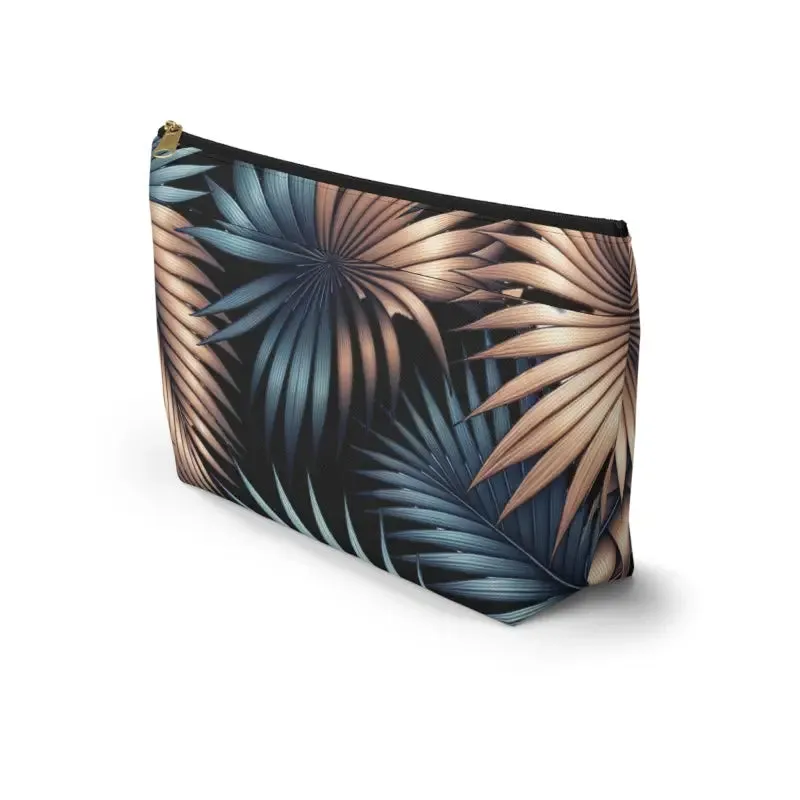 Trendy Fashion Toiletry Bag Featuring Palm Leaves