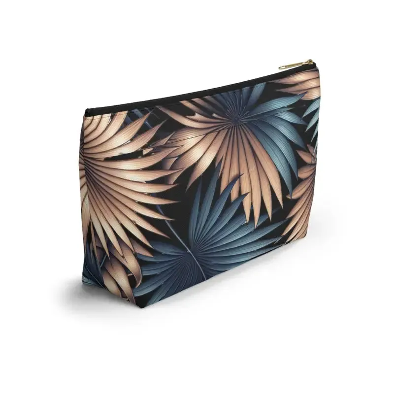 Trendy Fashion Toiletry Bag Featuring Palm Leaves