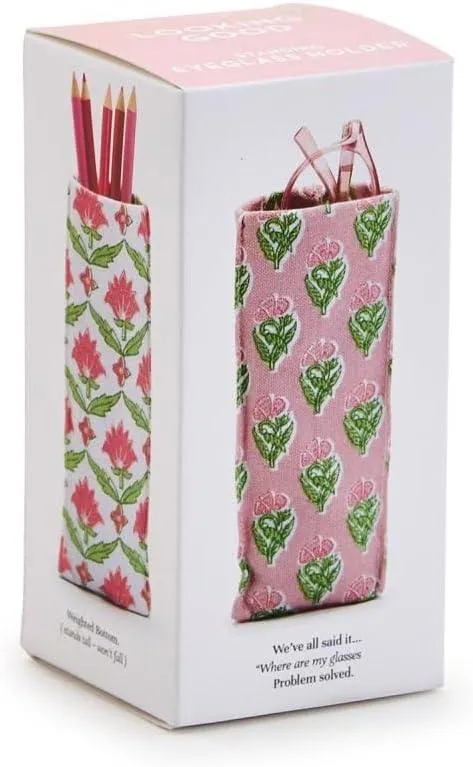 Two's Company "Looking Good Floral Print Weighted Eyeglasses Holder, Assorted 3 Patterns