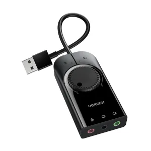 UGREEN CM129 USB External Stereo Sound Card Adapter - 15cm Black