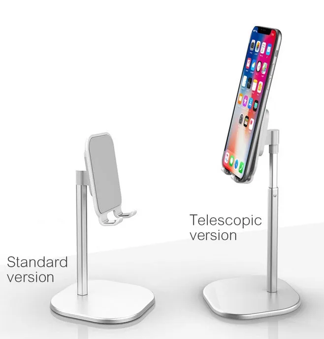 Universal Desk Telescopic Cell Phone Holder Stand For Mobile Phone/Tablet Desktop Cellphone Holder for iphone ipad xiaomi Stand Universal Bracket Standard silver