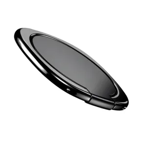 Universal Metal Bracket 360 Flexible Rotation Finger Ring Phone Stand Desktop Stand Gun black