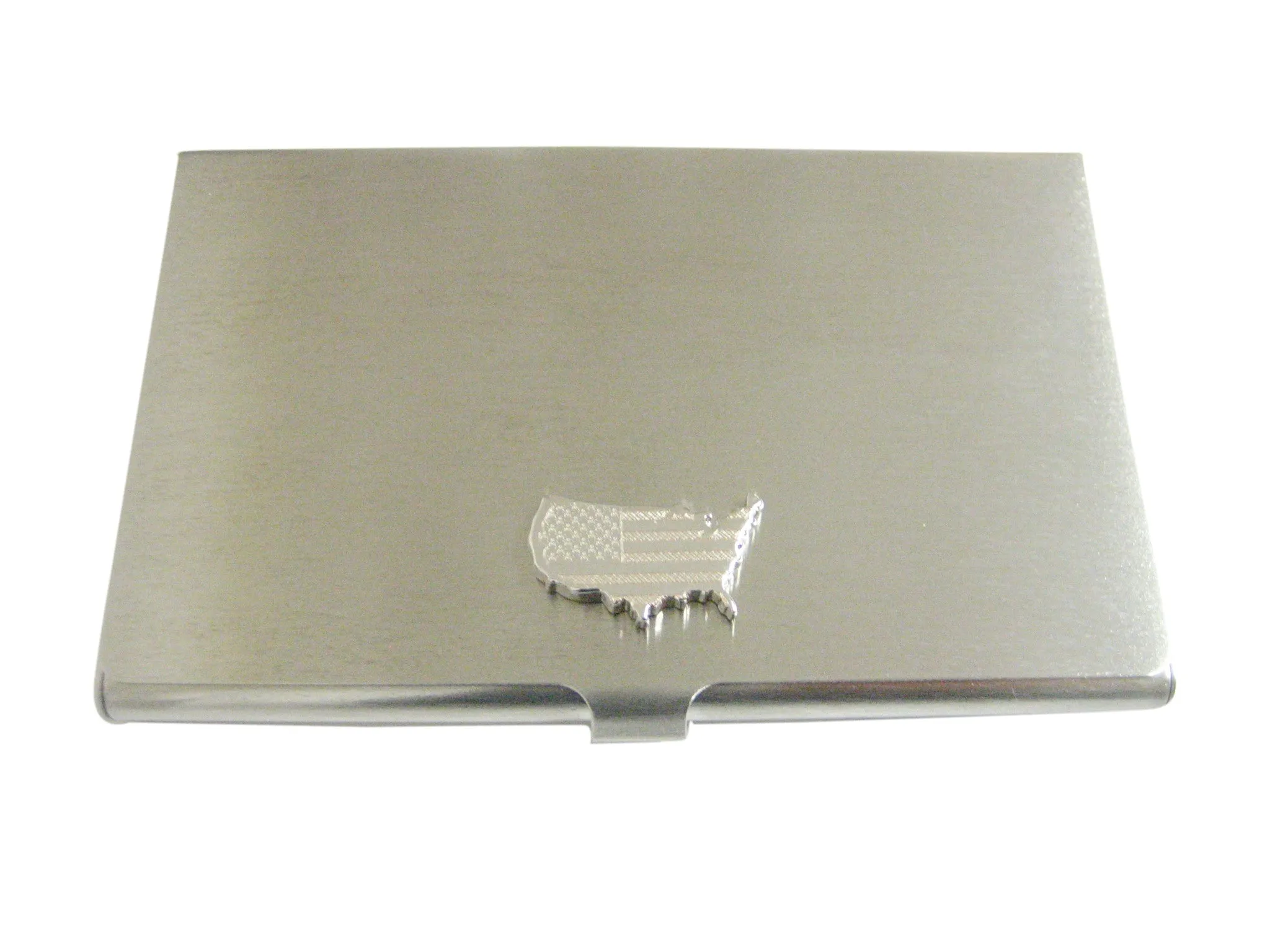 USA America Map Shape and Flag Design Business Card Holder