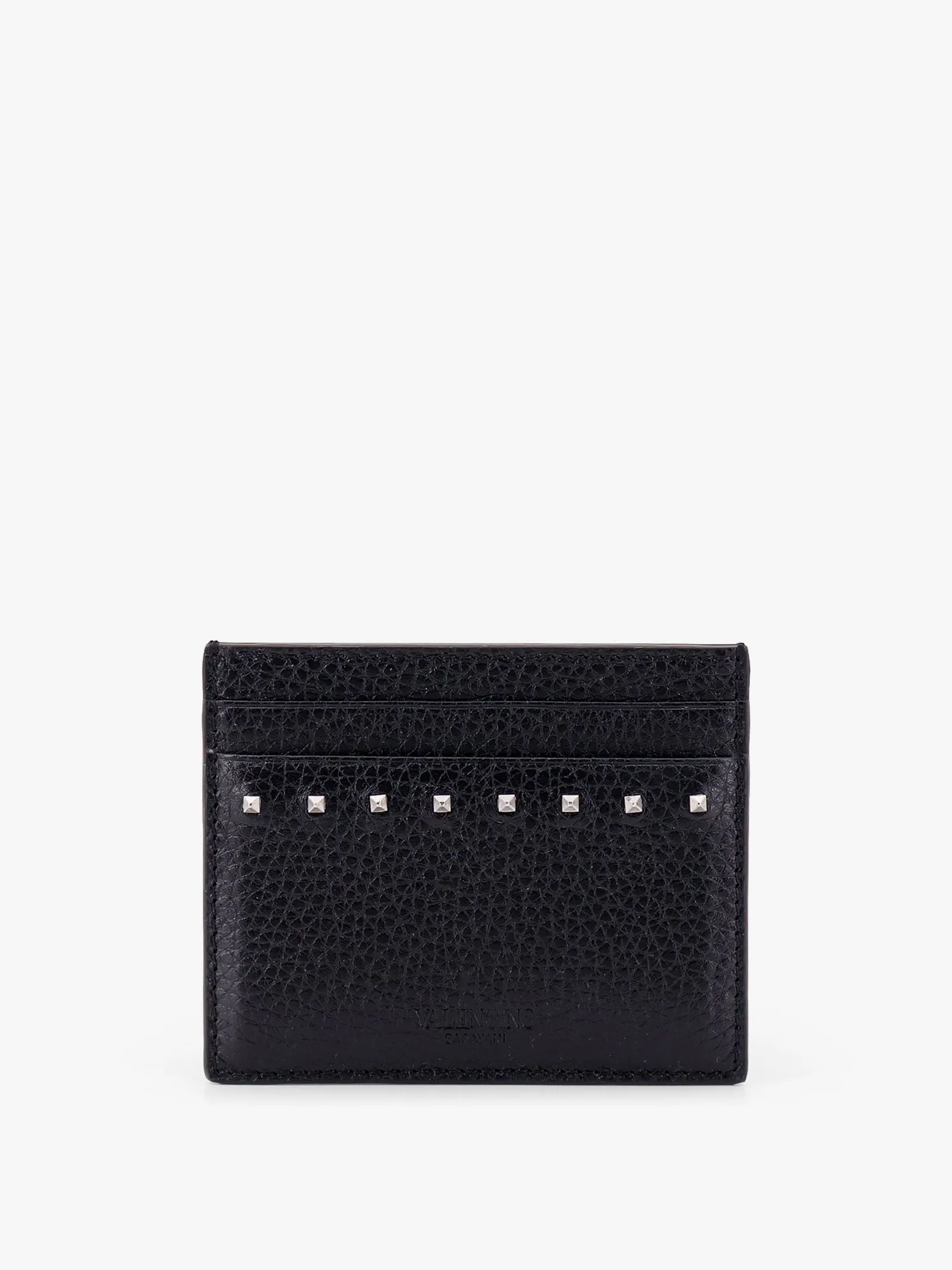 Valentino Garavani Leather Card Holder With Stud Detail