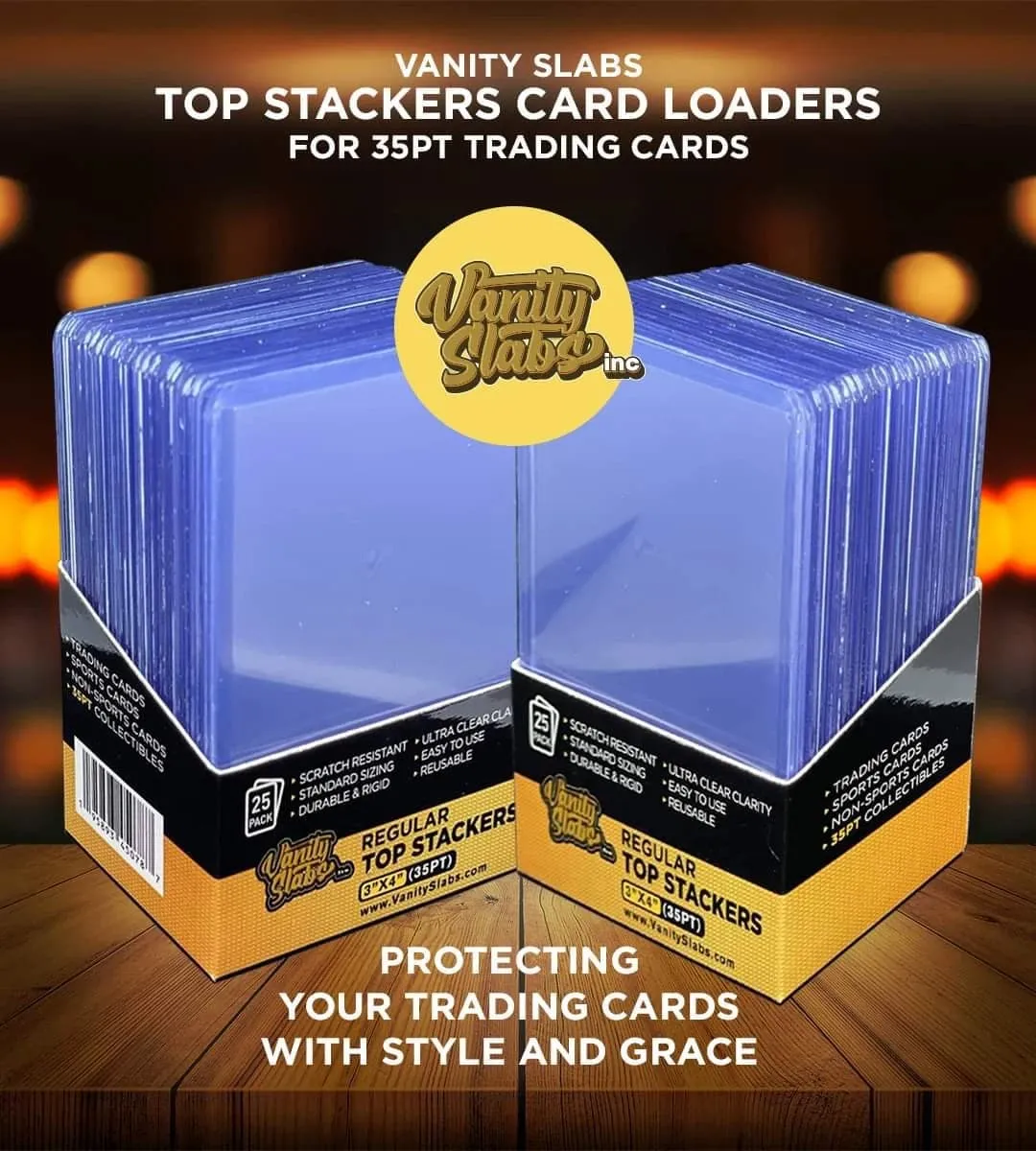 Vanity Slabs Top Stackers 25 pack Card Loader Standard Trading Card Holders