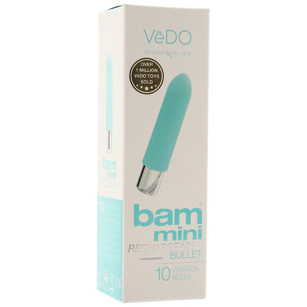 VeDO Bam Mini Rechargeable Bullet Vibe - Tease Me Turquoise