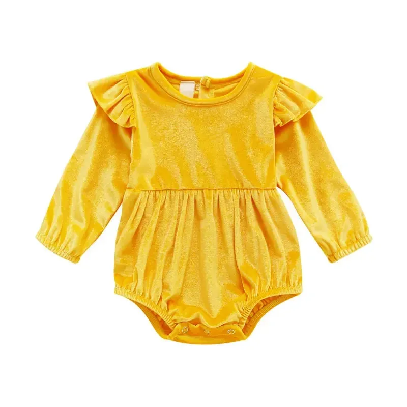 Velvet Long Sleeve Baby Romper