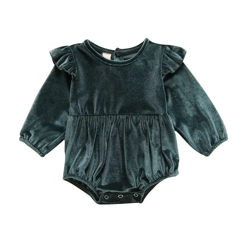 Velvet Long Sleeve Baby Romper