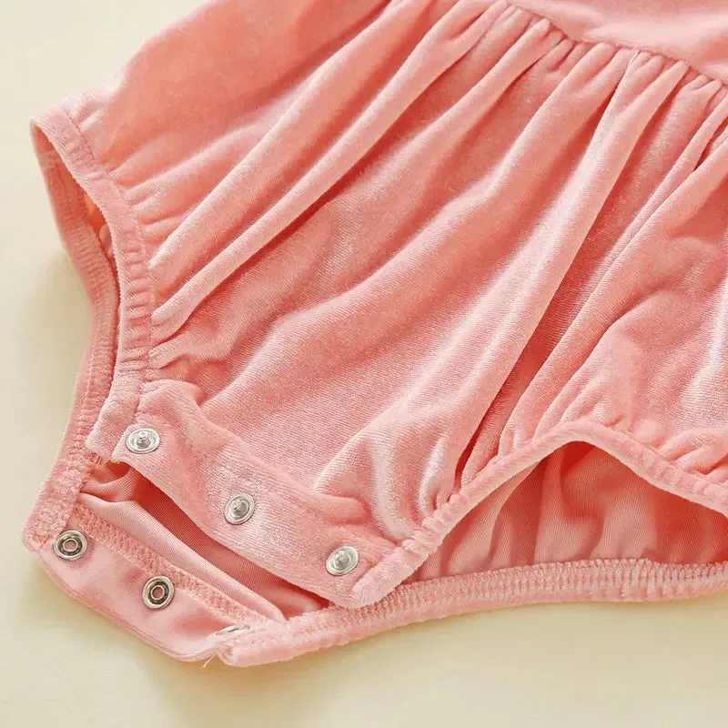Velvet Long Sleeve Baby Romper