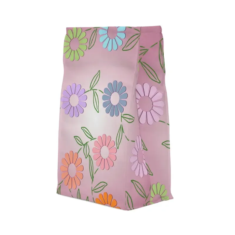 Vibrant Floral Polyester Lunch Bag for Kids and Adults