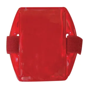 Vinyl Vertical Arm Band Badge Holder, 2.38" x 3.38" - Reflective Red (25/Box)