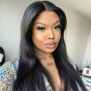 Wavymy Straight Human Hair Weave 4 Bundles with 5x5 Lace Closure
