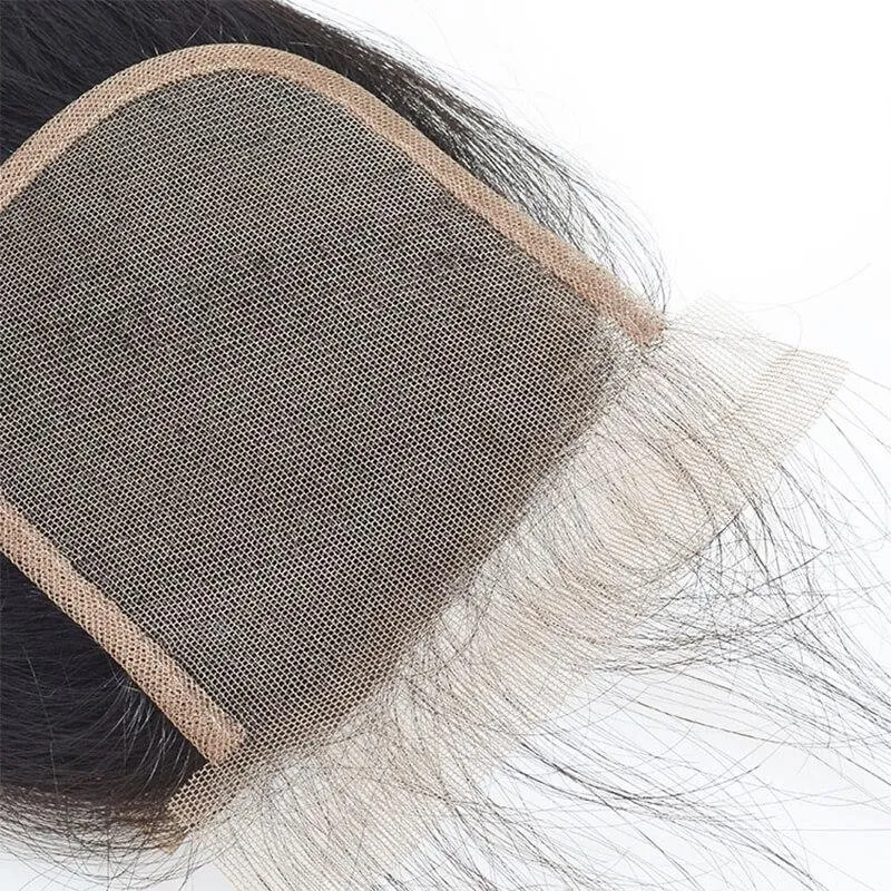 Wavymy Straight Human Hair Weave 4 Bundles with 5x5 Lace Closure