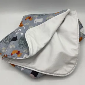 Whimsy For Wee Blue Animals Print Travel Changing Pad