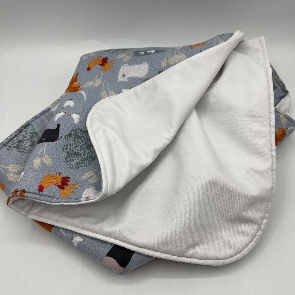 Whimsy For Wee Blue Animals Print Travel Changing Pad