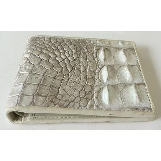 White Pearl Crocodile Alligator Wallet