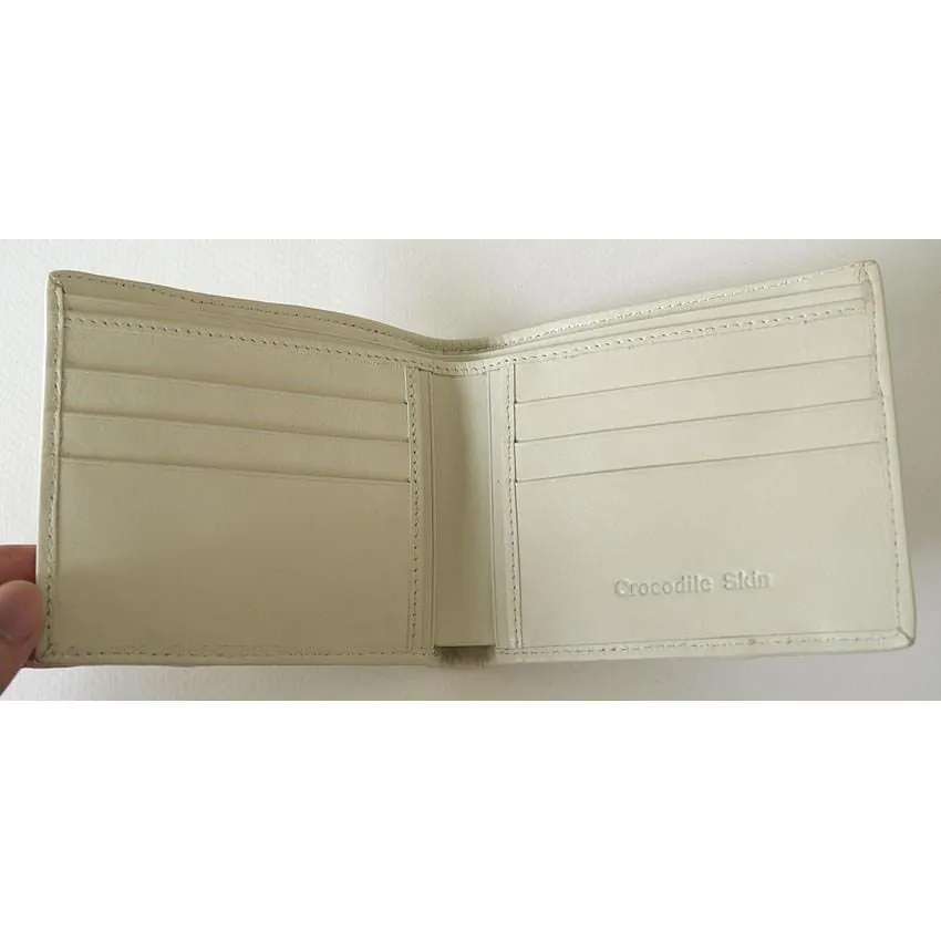 White Pearl Crocodile Alligator Wallet