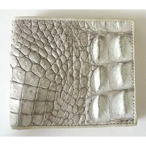 White Pearl Crocodile Alligator Wallet
