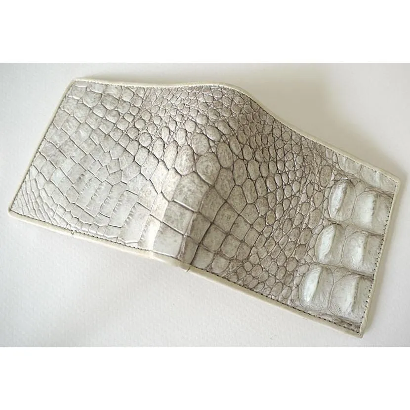 White Pearl Crocodile Alligator Wallet